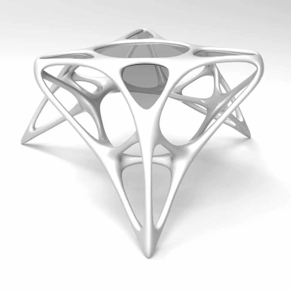 Moderna mesa de centro de vidrio y mesa lunar # 2 de Adamantx® Viadurini