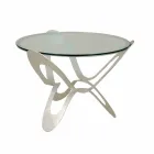 Mesa de centro moderna en vidrio y hierro Made in Italy - Navidad Viadurini