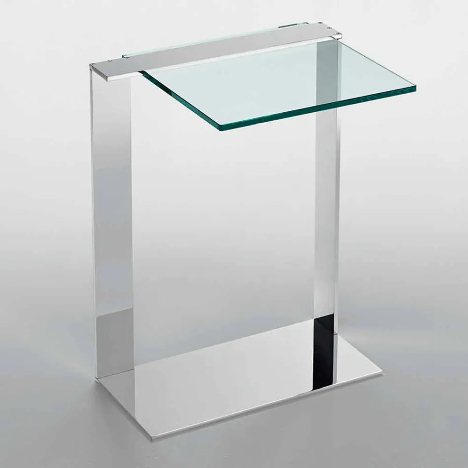 Mesa de centro moderna de metal y vidrio ahumado o vidrio transparente Made in Italy - Teilor Viadurini