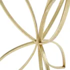 Mesa de centro de hierro dorado con tablero de espejo redondo - Umari Viadurini