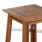 Mesa de centro para exterior en madera natural o negra, 2 tamaños - Suzana Viadurini