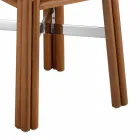 Mesa de centro para exterior en madera natural o negra, 2 tamaños - Suzana Viadurini