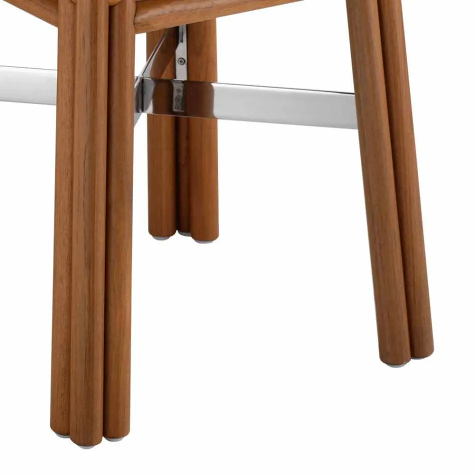 Mesa de centro para exterior en madera natural o negra, 2 tamaños - Suzana Viadurini