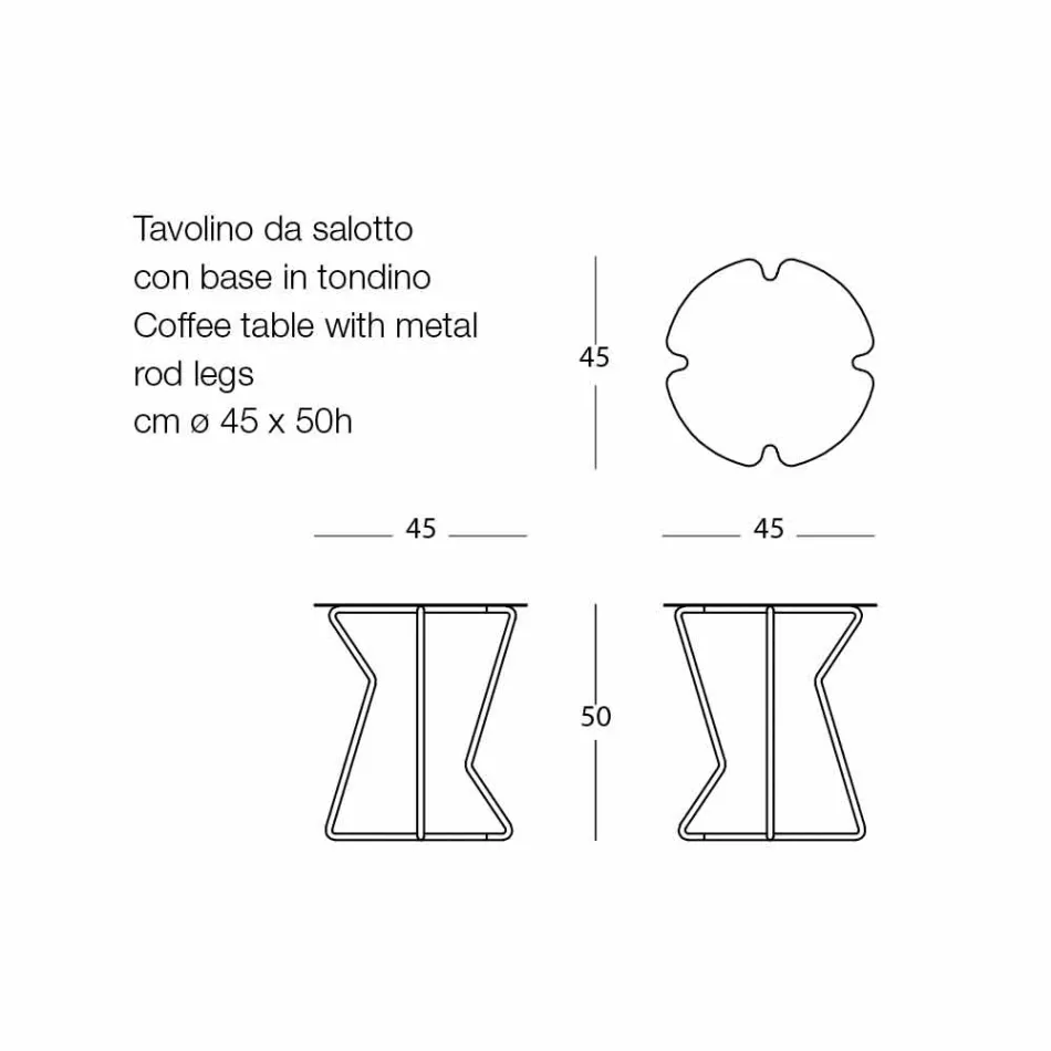Mesa de centro para exterior de metal coloreado de diseño moderno - Kathrin Viadurini