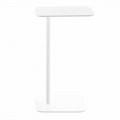 Soporte de tableta de mesa moderno para la sala de estar en roble y metal blanco - Adelaide