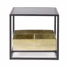 Mesa de centro cuadrada con tapa de cristal Homemotion - Sigismondo Viadurini