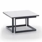 Mesa de centro cuadrada de Gres con base de metal Made in Italy - Albert Viadurini