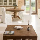 Mesa de Centro Cuadrada en Madera Tropical Reciclada - Slide Viadurini