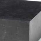 Mesa de centro cuadrada en piedra fósil negra - Florida Viadurini