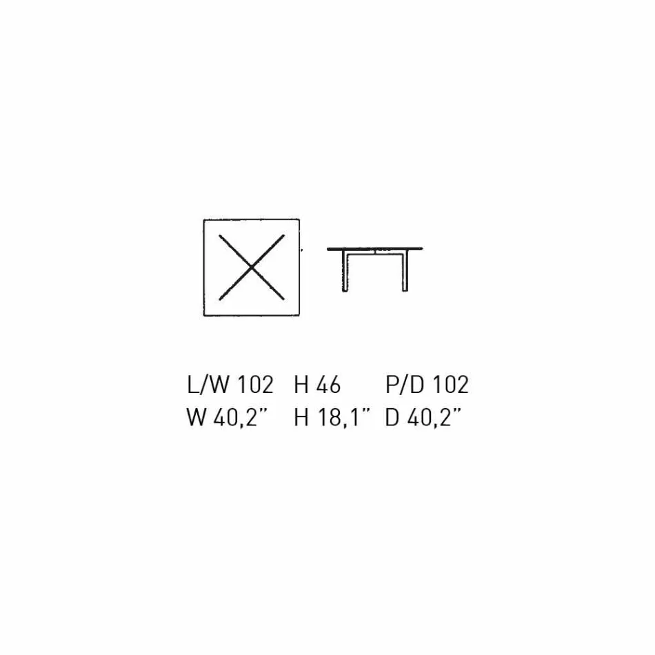 Mesa de centro cuadrada de vidrio templado Made in Italy - Madrid Viadurini