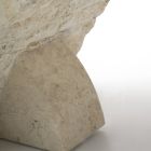 Mesa de centro rectangular con base de piedra fósil blanca - Gardenia Viadurini