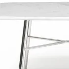Mesa de Centro Rectangular con Tapa de Mármol Made in Italy - Makino Viadurini