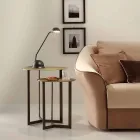 Mesa de centro redonda con tapa de cristal Made in Italy - Indio Viadurini