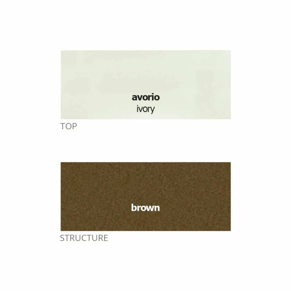 Mesa de centro redonda con tapa de cristal Made in Italy - Indio Viadurini