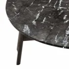 Mesa de centro redonda en mármol y madera de haya Made in Italy - Daniela Viadurini