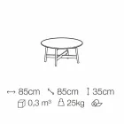 Mesa de centro redonda en mármol y madera de haya Made in Italy - Daniela Viadurini