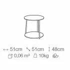 Mesa de centro redonda de MDF con estructura metálica Made in Italy - Aloe Viadurini