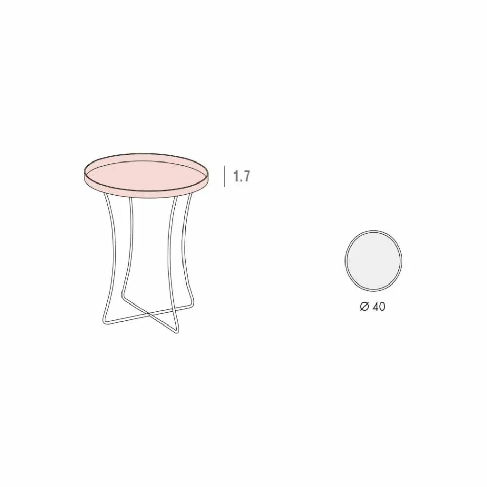 Mesa de centro redonda de lujo en metal pintado Made in Italy - Mina Viadurini