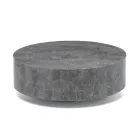 Mesa de centro redonda moderna en piedra fósil - Vermont Viadurini