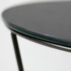 Mesa de centro redonda hecha en gres y acero Made in Italy - Paini Viadurini