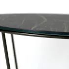 Mesa de centro redonda hecha en gres y acero Made in Italy - Paini Viadurini
