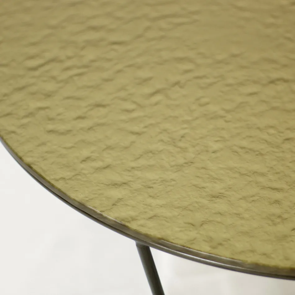 Mesa de Centro Redonda en Vidrio y Acero Made in Italy - Paini Viadurini