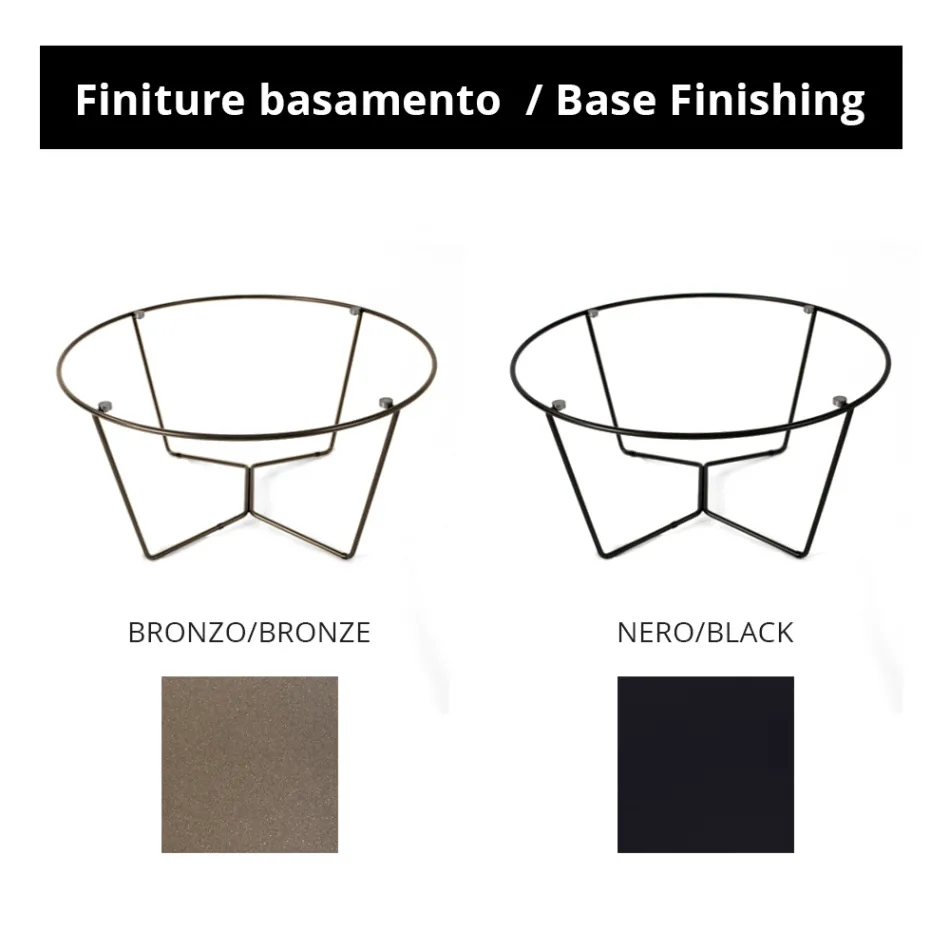 Mesa de Centro Redonda en Vidrio y Acero Made in Italy - Paini Viadurini