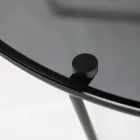 Mesa de Centro Redonda en Vidrio y Acero Made in Italy - Paini Viadurini