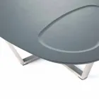 Mesa de salón moderna en forma de Mdf y metal cromado - Pimpa Viadurini