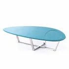 Mesa de salón moderna en forma de Mdf y metal cromado - Pimpa Viadurini