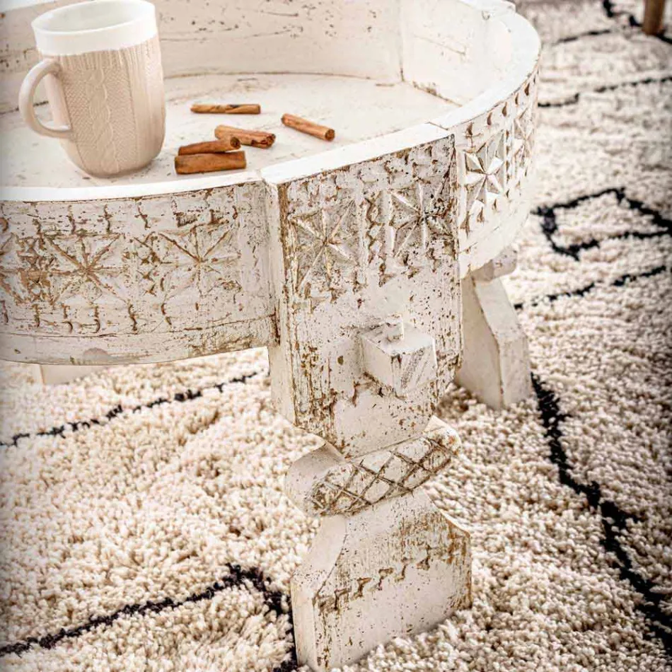 Mesa de centro de estilo rústico Homemotion en madera de mango - Sania Viadurini