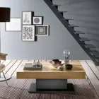 Mesa de centro transformable en madera y acero Made in Italy - Demetro Viadurini