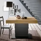 Mesa de centro transformable en madera y acero Made in Italy - Demetro Viadurini