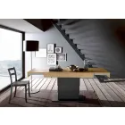 Mesa de centro transformable en madera y acero Made in Italy - Demetro Viadurini