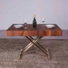 Mesa de centro transformable en madera y metal Made in Italy - Patroclus Viadurini