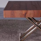 Mesa de centro transformable en madera y metal Made in Italy - Patroclus Viadurini