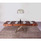 Mesa de centro transformable en madera y metal Made in Italy - Patroclus Viadurini