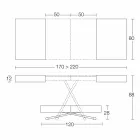 Mesa de centro transformable en madera y metal Made in Italy - Patroclus Viadurini