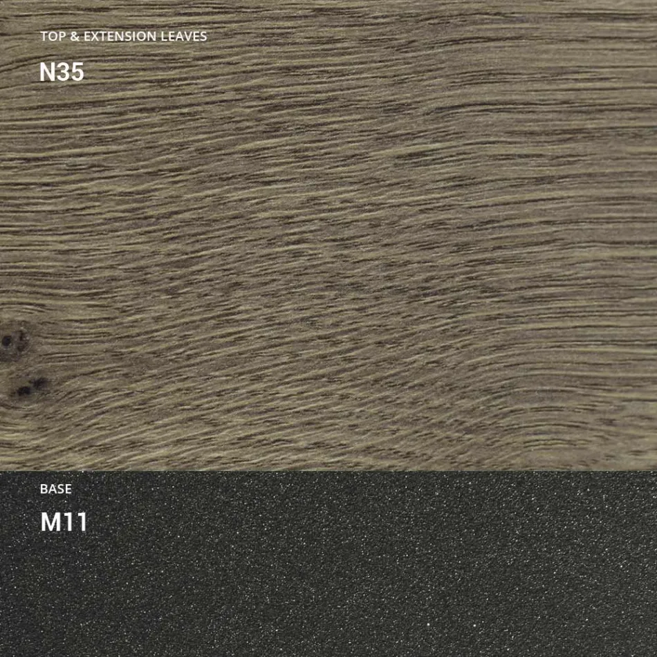 Mesa de centro transformable en madera y metal, Made in Italy - Sanrocco Viadurini