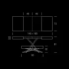 Mesa de centro transformable en madera y metal, Made in Italy - Sanrocco Viadurini