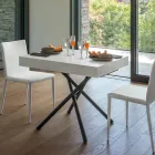 Mesa de centro transformable en madera y metal, Made in Italy - Sanrocco Viadurini
