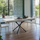 Mesa de centro transformable en madera y metal, Made in Italy - Sanrocco Viadurini