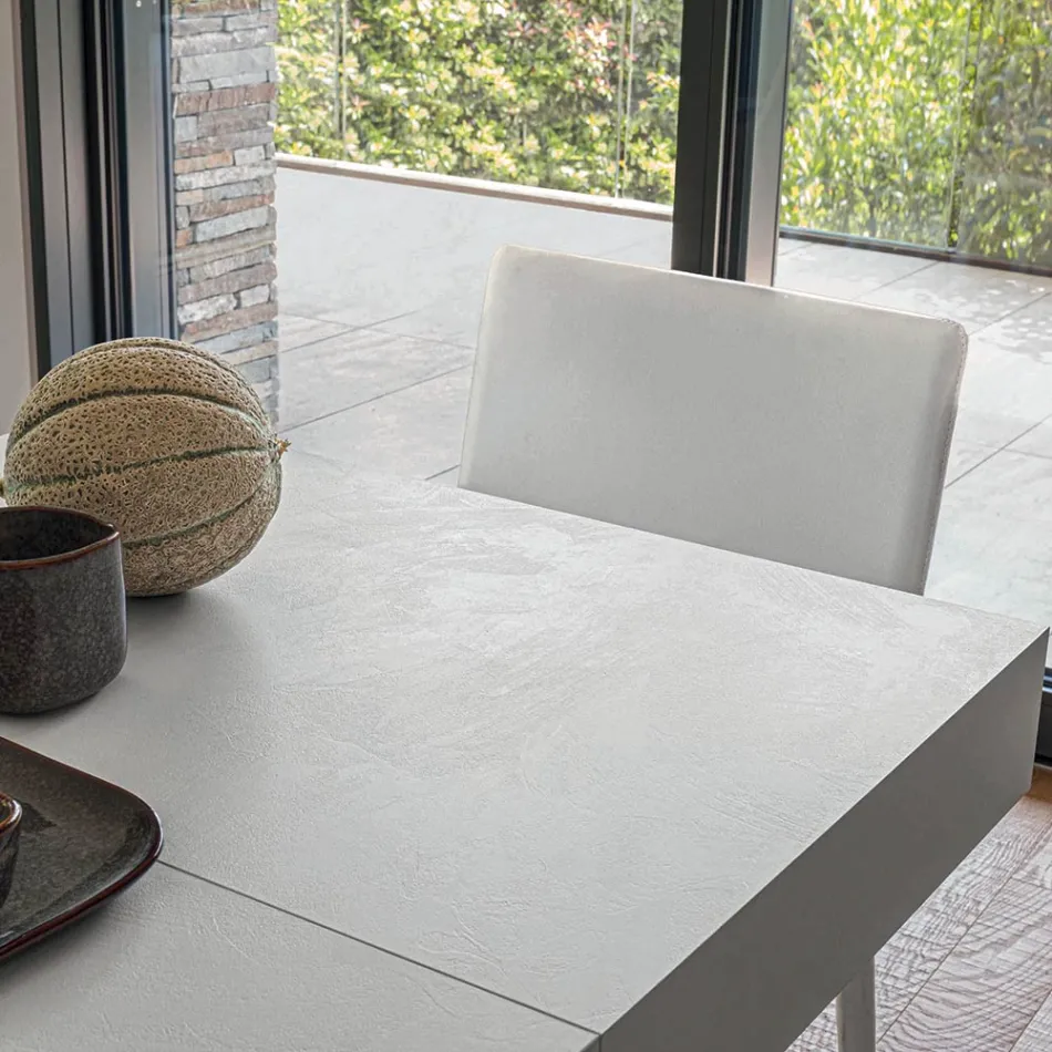 Mesa de centro transformable en madera y metal, Made in Italy - Sanrocco Viadurini