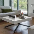 Mesa de centro transformable en madera y metal, Made in Italy - Sanrocco Viadurini