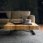 Mesa de centro transformable en madera maciza Made in Italy - Trabucco Viadurini