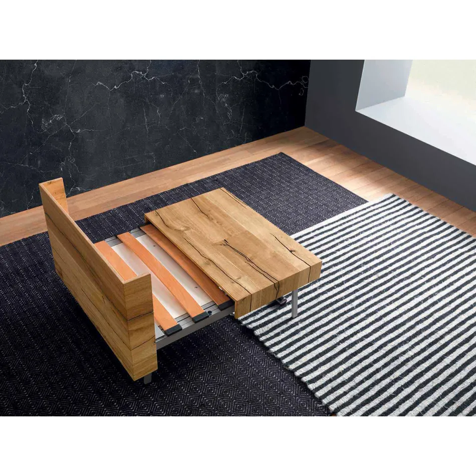 Mesa de centro transformable en madera maciza Made in Italy - Trabucco Viadurini
