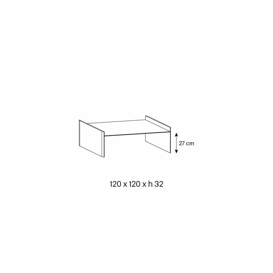 Mesita de vidrio extra claro con bisel Made in Italy - Imperative Viadurini