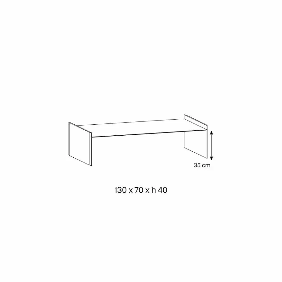 Mesita de vidrio extra claro con bisel Made in Italy - Imperative Viadurini