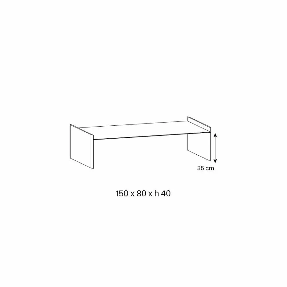 Mesita de vidrio extra claro con bisel Made in Italy - Imperative Viadurini