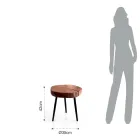 Mesita de salón con patas de metal y tapa de madera maciza - Cerdeña Viadurini